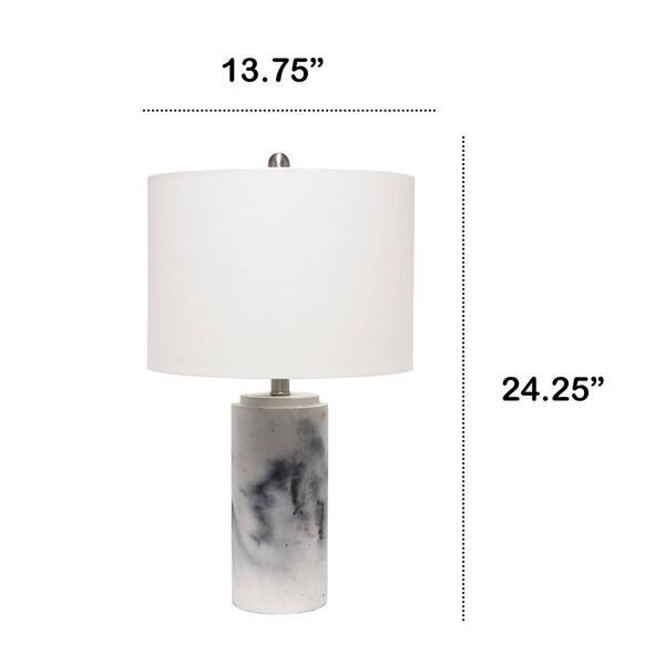 Lalia Home Marbleized Table Lamp w/White Fabric Shade