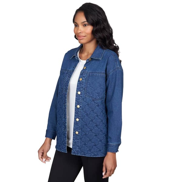 Plus Size Ruby Rd. Fall Wonders Quilted Wonder Denim Jacket