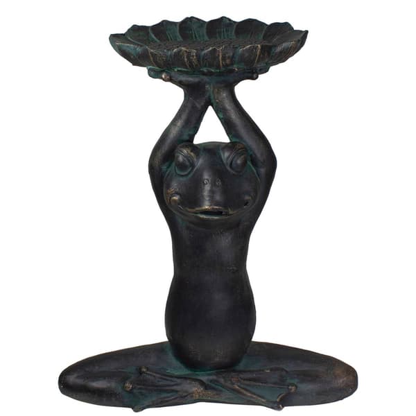 Northlight Seasonal Yoga Frog with Bird Feeder Garden Statue