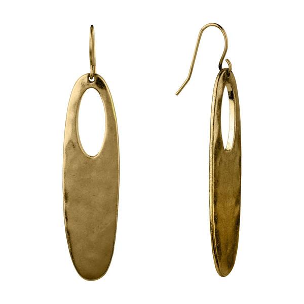 Roman Bella Uno Gold-Tone Elongated Oval Earrings - image 