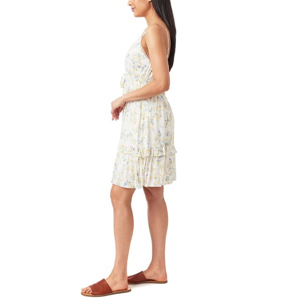 Juniors Wallflower Floral Lace Trim A-Line Mini Dress