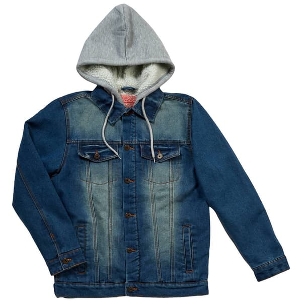 Mens Brooklyn Cloth(R) Sherpa Lined Hooded Denim Jacket - image 