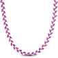 Sophia B Silver 29 1/2ctw. Created Pink Sapphire Collar Necklace - image 1