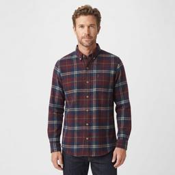 Mens Chaps Double Brush Stretch Flannel Shirt - Wine