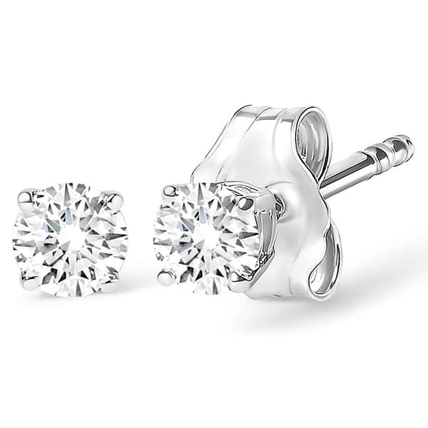 Haus of Brilliance Silver 1/4ctw. Lab Grown Diamond Stud Earrings