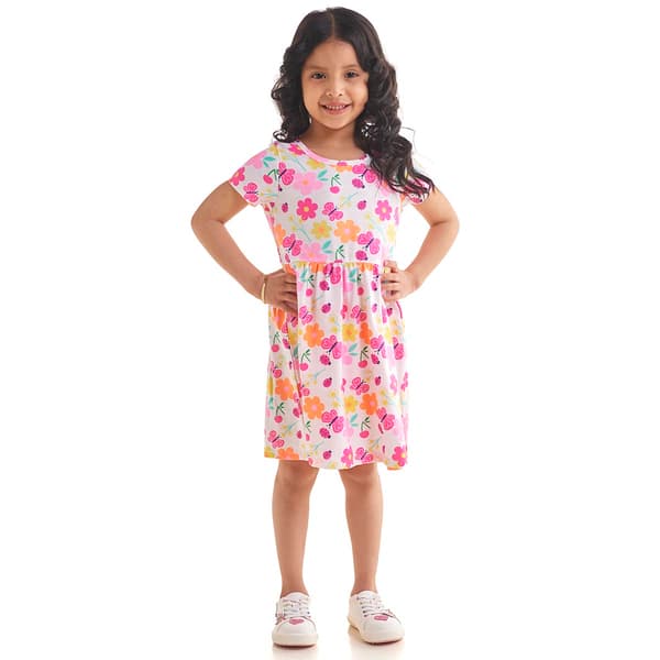 Girls &#40;4-6x&#41; Freestyle Revolution Happy Floral Skater Dress - image 