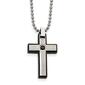 Mens Gentlemen's Classics&#40;tm&#41; Black Cubic Zirconia Cross Necklace - image 1