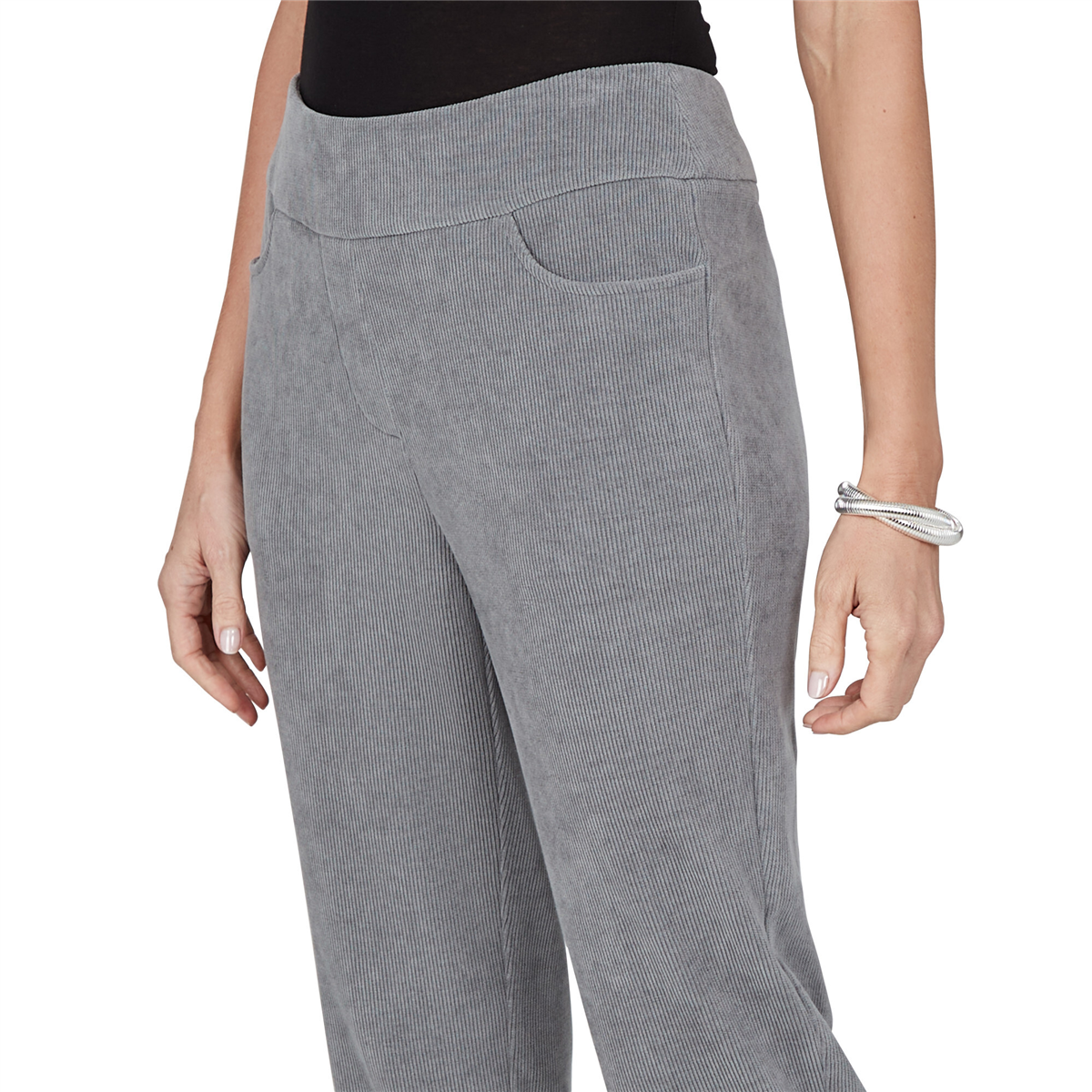 Petite Alfred Dunner Vail Pull On Slim Fit Corduroy Pants