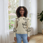 Womens Nicole Miller Long Sleeve Embroidered Abstract Sweater - image 1
