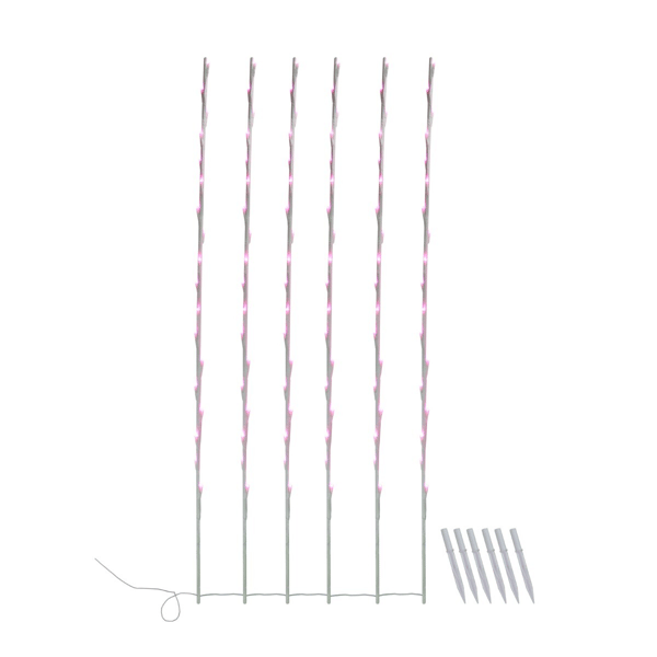 Northlight 6ct. Pink LED Lighted Branch Christmas Lawn Stakes