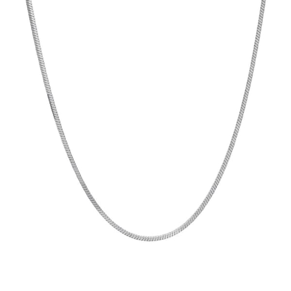 18in. Sterling Silver Square Snake Chain Necklace - image 