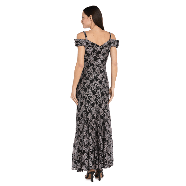 Womens R&M Richards Off The Shoulder Two Toned Lace Dress
