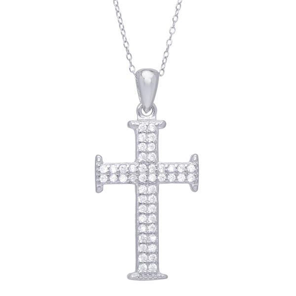 Sterling Silver Cross Pendant Necklace - image 