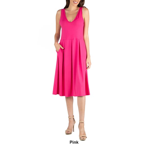 Womens 24/7 Comfort Apparel Fit & Flare Sleeveless Dress