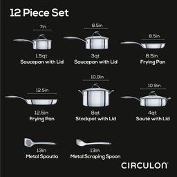Circulon® 12pc. Stainless Steel Cookware and Utensil Set