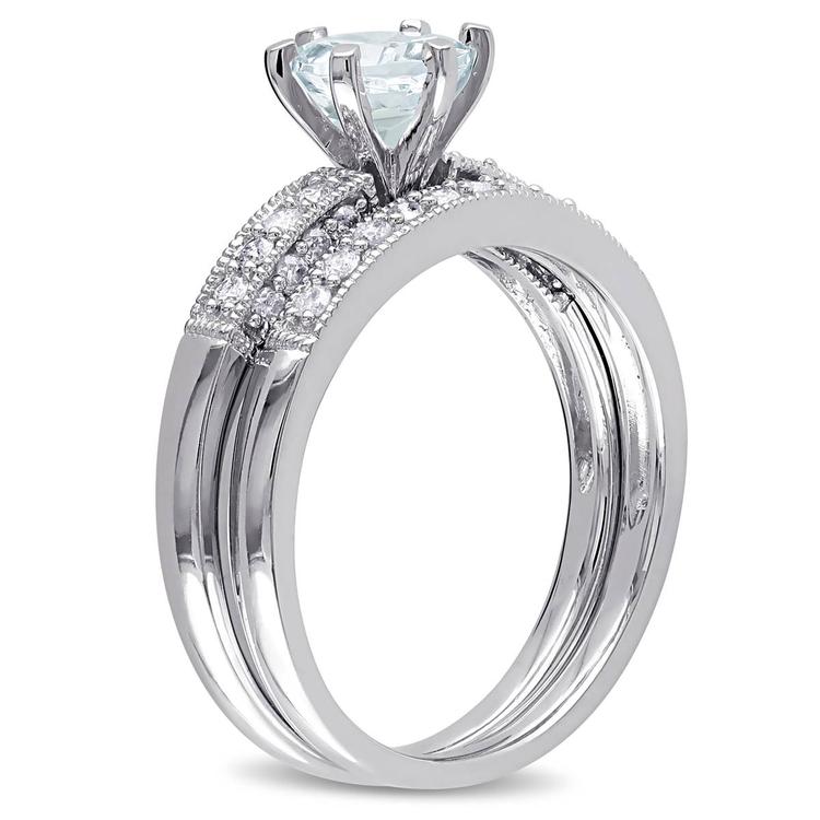 Gemstone Classics™ 10kt. White Gold Aquamarine Bridal Set