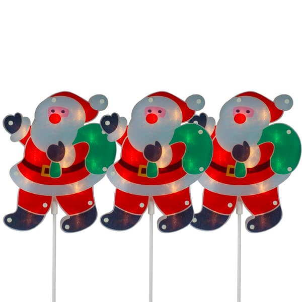 Northlight Seasonal Christmas Santa Pathway Markers - Set of 3