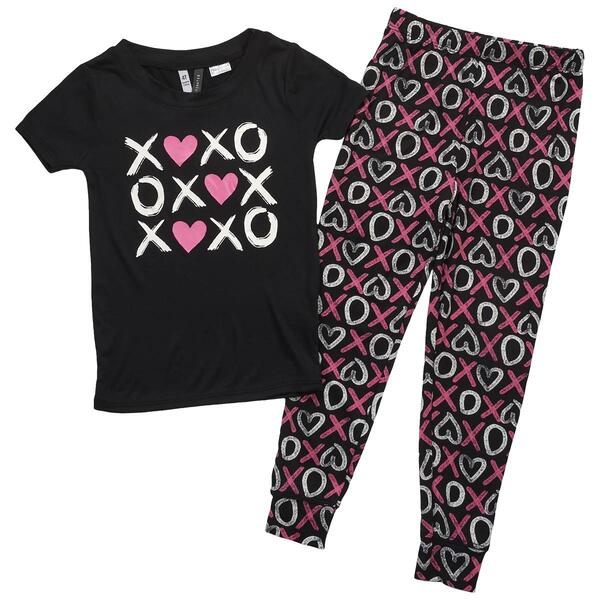 Toddlers Jaclyn Short Sleeve XOXO Hugs Kisses Hearts PJ Set - image 