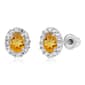 Gemstone Classics&#40;tm&#41; 14kt. White Gold Citrine Oval Earrings - image 1