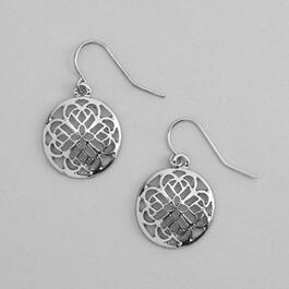 Design Collection Silver-Tone Round Open Cut Out Earrings