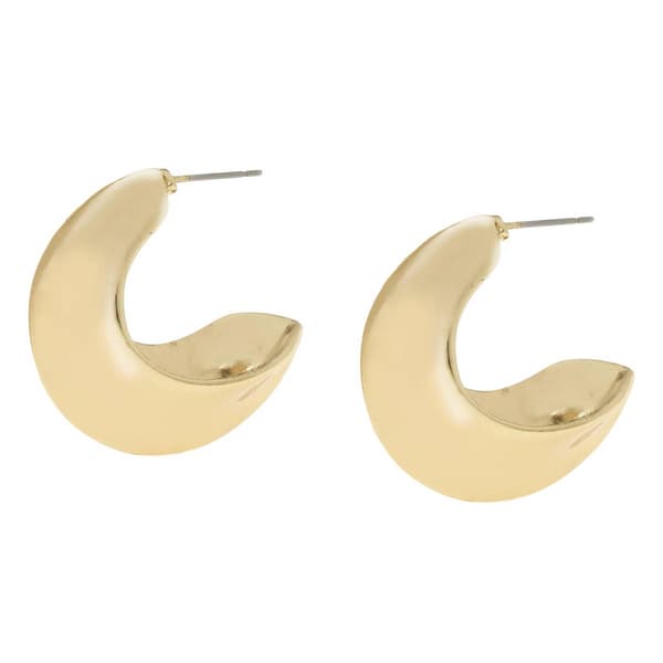 Steve Madden Vintage Gold C Hoop Earrings