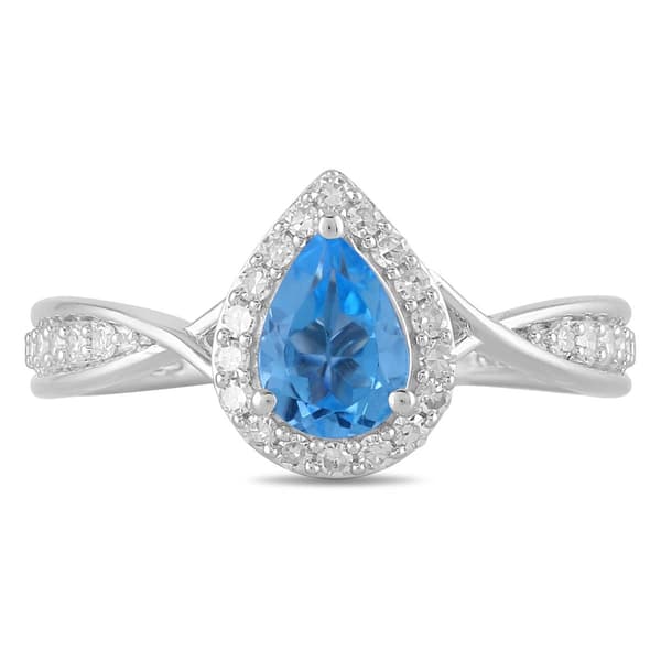 Nova Star(R) Silver-Sterling Lab Grown Diamond Gemstone Ring - image 