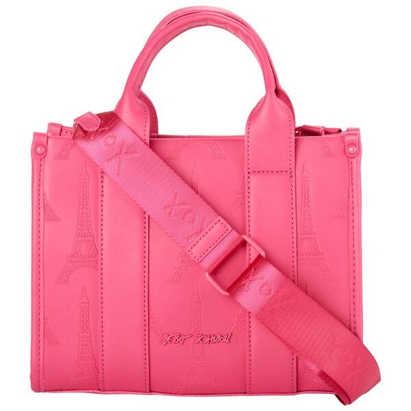 Betsey Johnson Embossed Eiffel Box Satchel - image 