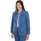 Petite Alfred Dunner Free Spirit Floral Applique Denim Jacket - image 4