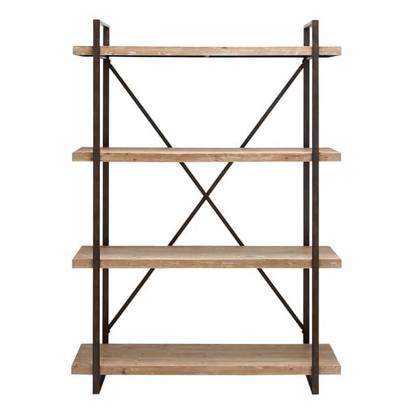 9th & Pike(R) Tall Industrial Black Metal Bookcase - image 