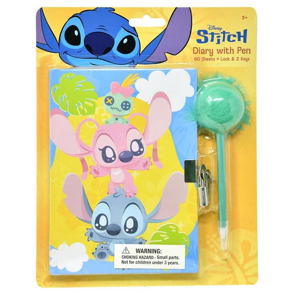 Disney Stitch Hawaii Diary with Pom Pen - image 