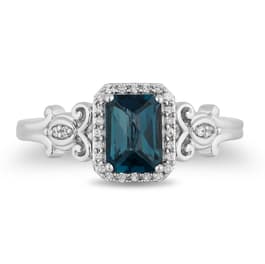 Enchanted Disney&#40;R&#41; Sterling Silver Blue Topaz Cinderella Ring