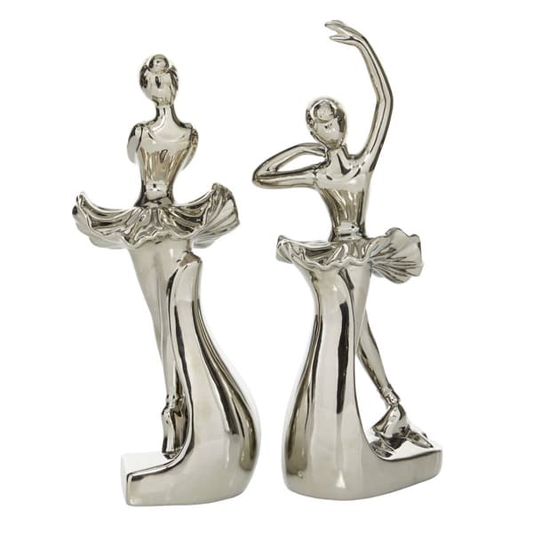 9th & Pike&#174; Porcelain Dancing Ballerina Statues - Set of 2