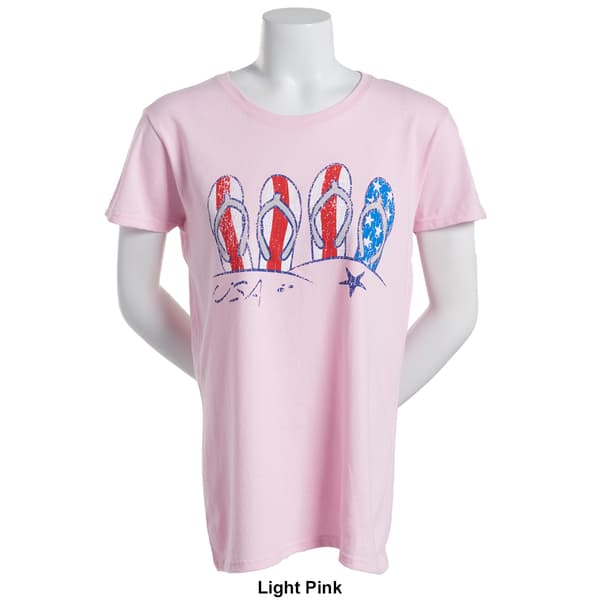 Womens USA Flip Flop Beach Graphic Tee