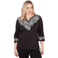 Petites Alfred Dunner Barcelona Embroidered Scroll Accent Soft K - image 1