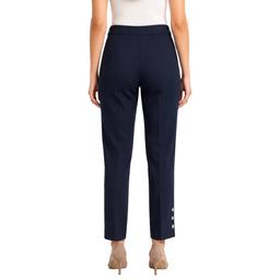 Womens Zac & Rachel Solid Stud Hem Slim Leg Pants