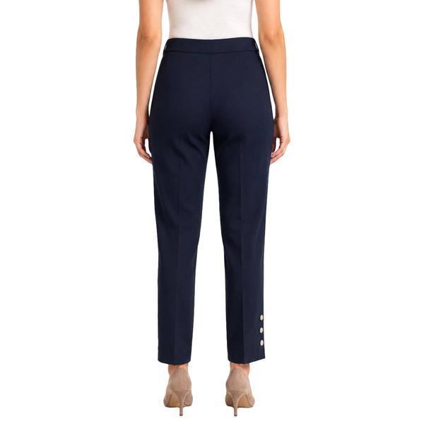 Womens Zac & Rachel Solid Stud Hem Slim Leg Pants