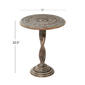 9th &amp; Pike® Round Distressed Wood Carved Accent Table - image 5