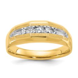 Mens Gentlemens Classics(tm) 14kt. Gold White Rhodium Diamond Ring