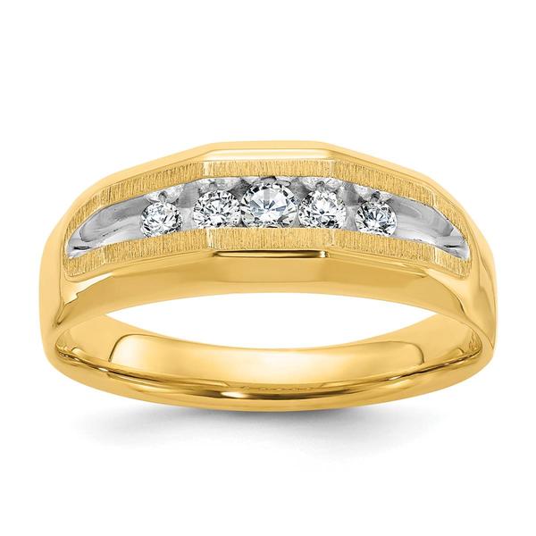 Mens Gentlemens Classics(tm) 14kt. Gold White Rhodium Diamond Ring - image 