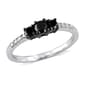 Radiant Rainbow(tm) 3 Stone Black Diamond Engagement Ring - image 1
