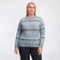 Plus Size Rio & Rian Long Sleeve Snowflake Fair Isle Sweater - image 1