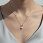 Saffron 1ctw. Moissanite Diamond Heart Drop Pendant Necklace - image 3