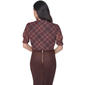Womens Tommy Hilfiger Short Smock Sleeve Plaid Blouse - image 2