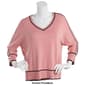 Womens Retrology 3/4 Sleeve V-Neck Tipped Sweater - image 5