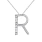 1/20cttw. Natural Diamond Sterling Silver Letter R Pendant - image 1