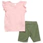 Girls (4-6x) Champion® Ruffle Tie Front Logo Tee & Bike Shorts - image 3