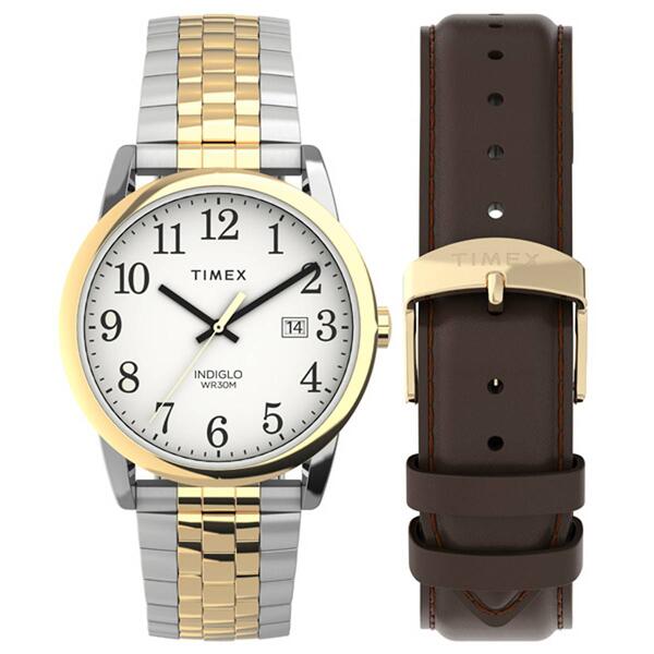 Mens Timex Two-Tone Easy To Read Dial Watch TWG063100JT - image 