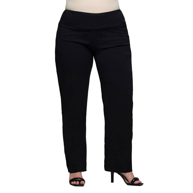 Plus Size 24/7 Comfort Apparel Stretch High Waist Dress Pants