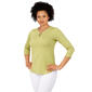 Petite Ruby Rd. Santa Fe Criss Cross 3/4 Sleeve Scoop Neck Blouse - image 3
