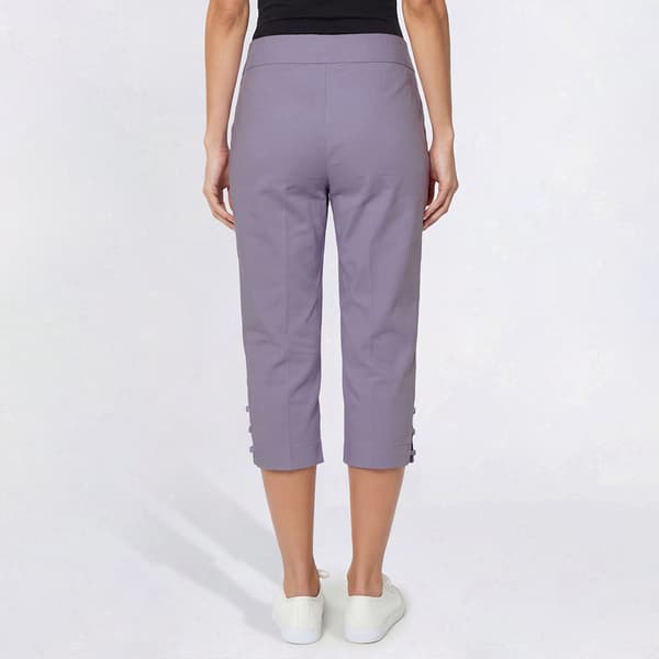 Womens Napa Valley Solid 3-Bar Hem Detail Capris